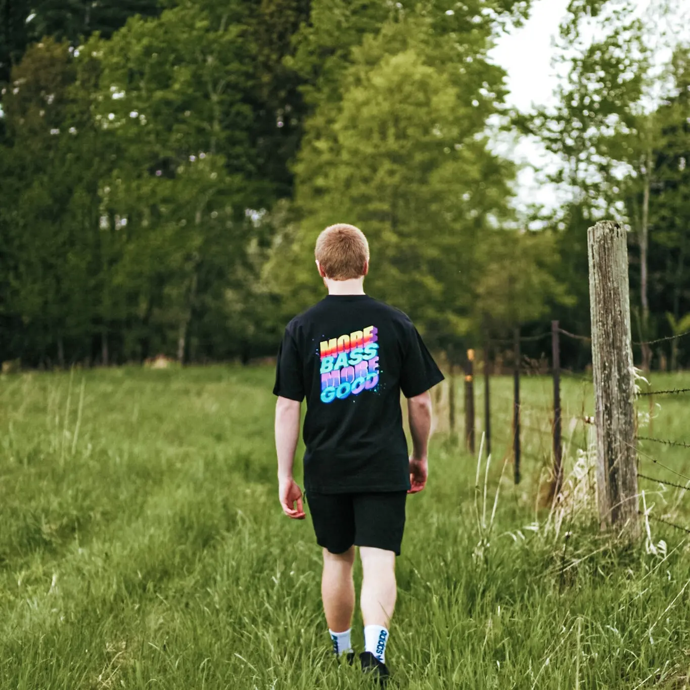 Taking a walk with a new shirt